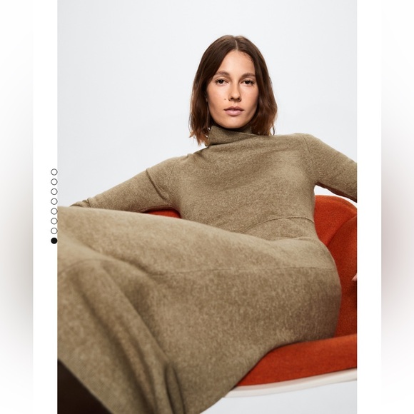 Mango MNG NWT Knitted turtleneck dress brown size small - Picture 5 of 8